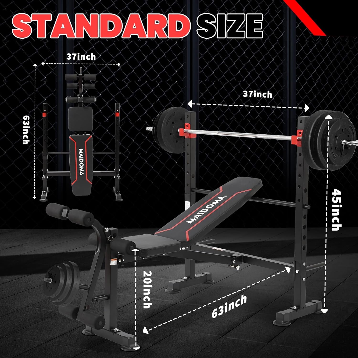 8 in 1 Weight Bench Set with Leg Extension/Curl and Preacher Curl