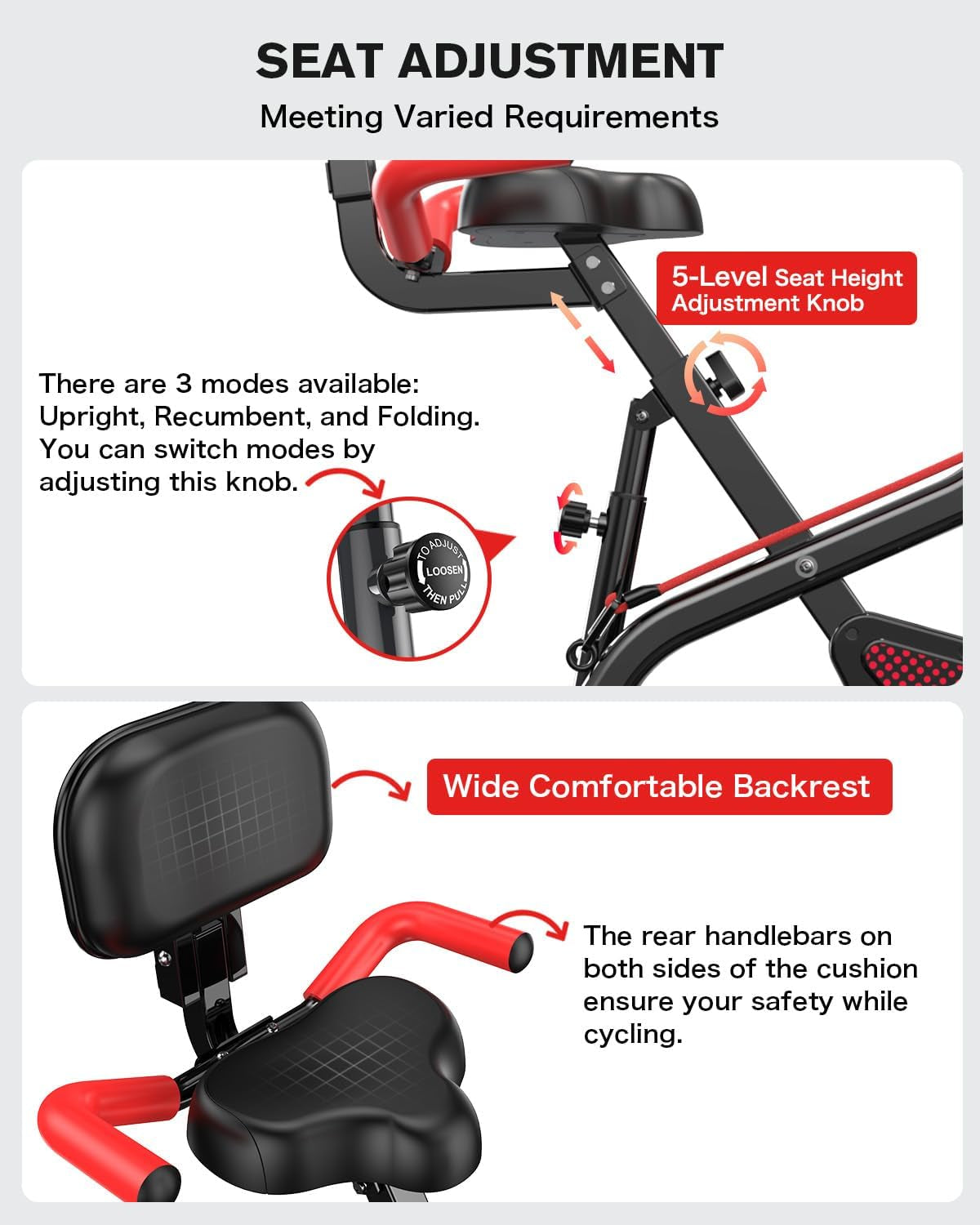 pooboo Folding Exercise Bike