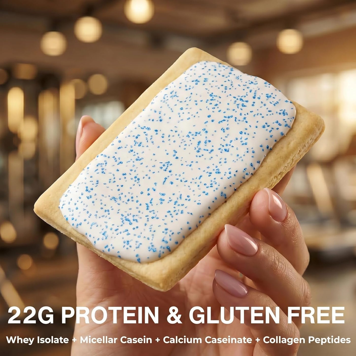 Legendary Foods 22g Protein Pastry 0g Added Sugar, 8 Pack Frosted Blueberry