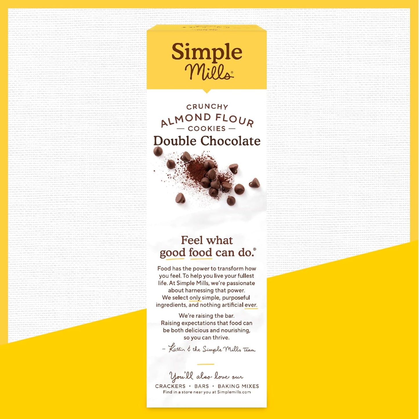 Simple Mills Almond Flour Double Chocolate Chip Cookies, Gluten Free and Delicious Crunchy Cookies