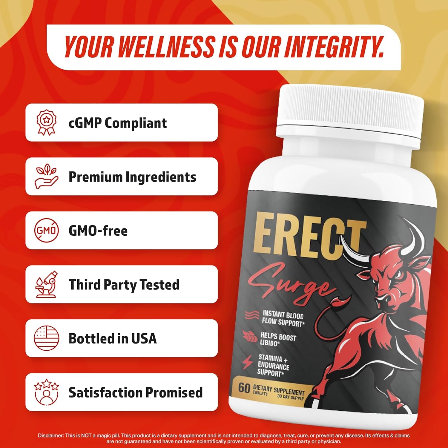 Erect SURGE™ - Supports Male Blood Flow for Performance, Intimacy, Hardness | Helps Boost Desire, Stamina & Size