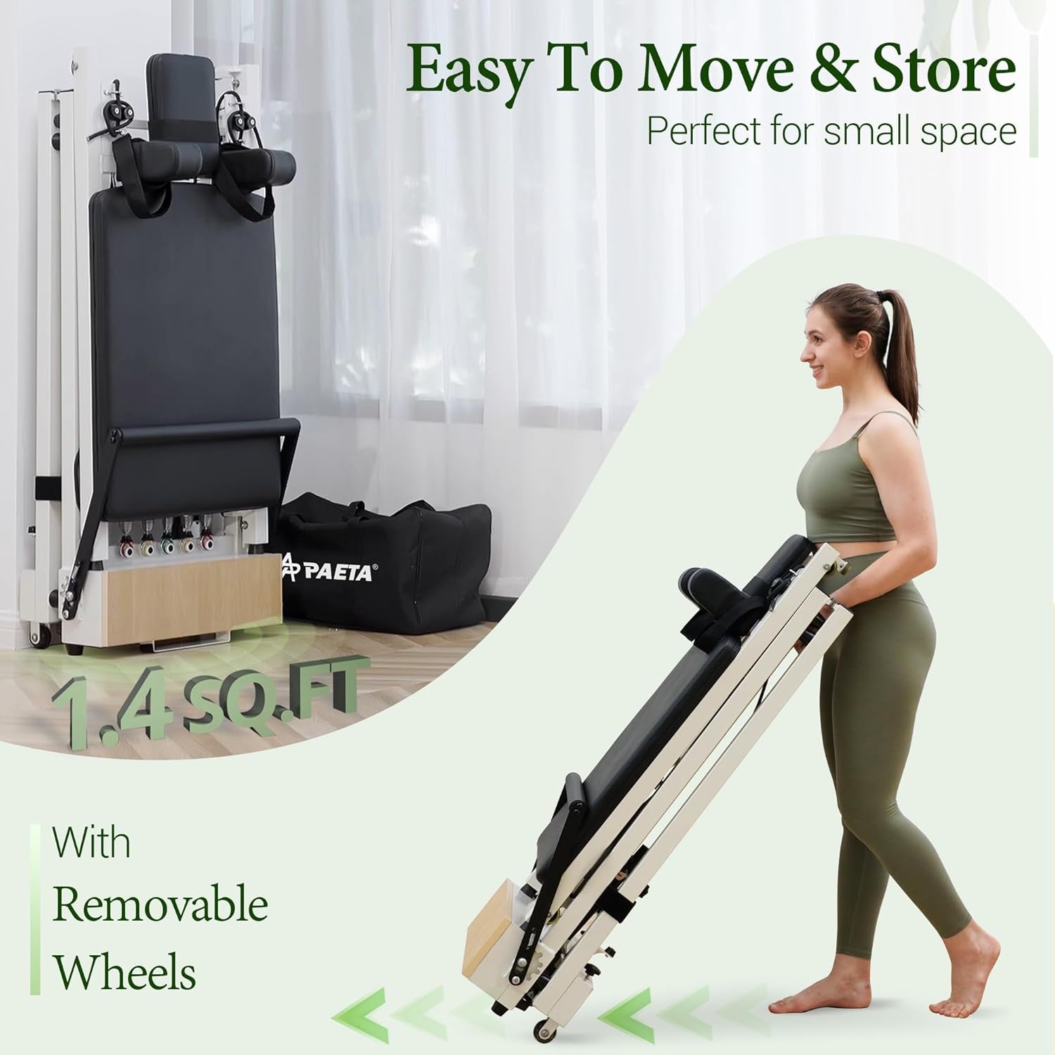 Pilates Reformer, 91" Foldable Reformer Pilates Machine