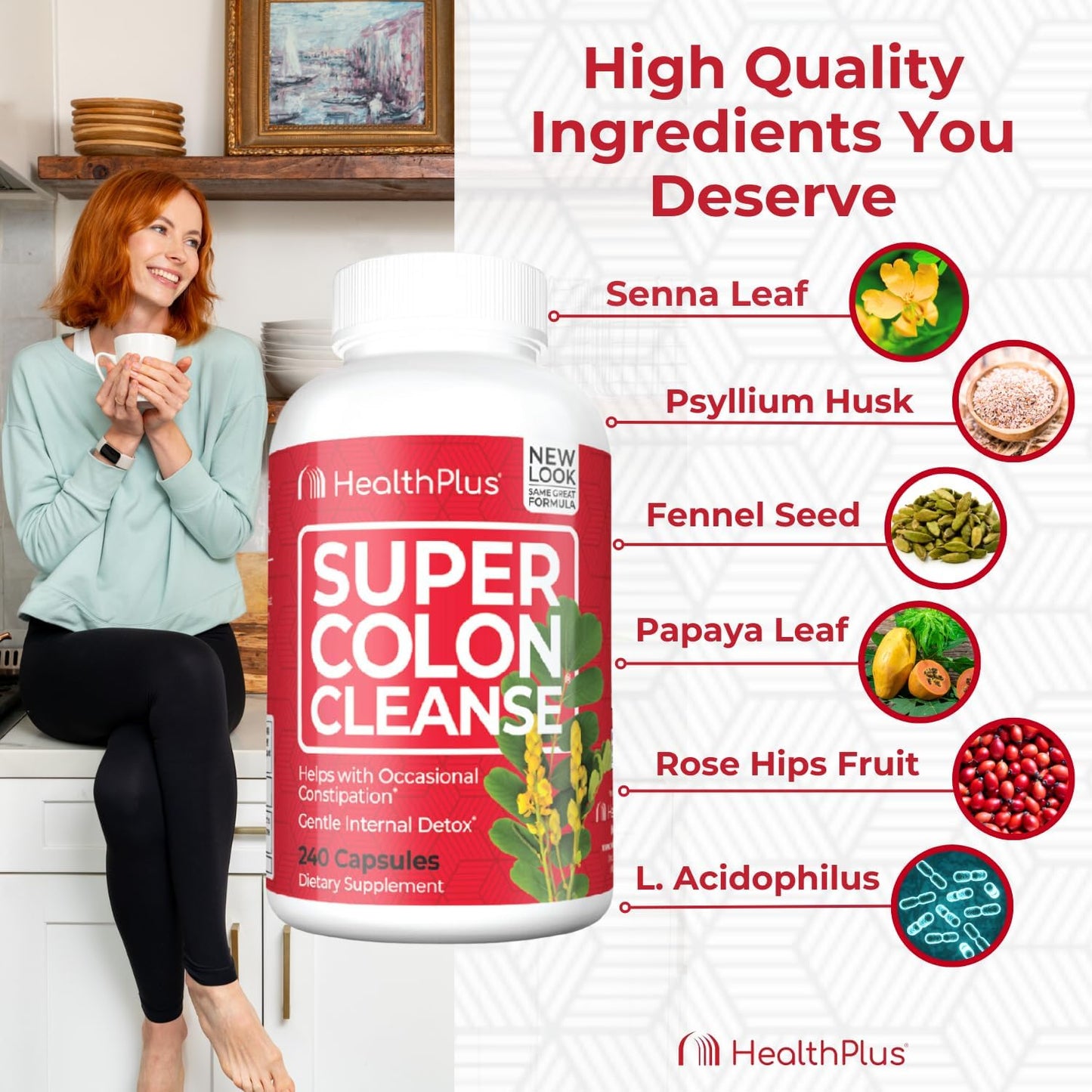 Health Plus Super Colon Cleanse 60 Day Supply of Gentle Gut Cleanse Detox