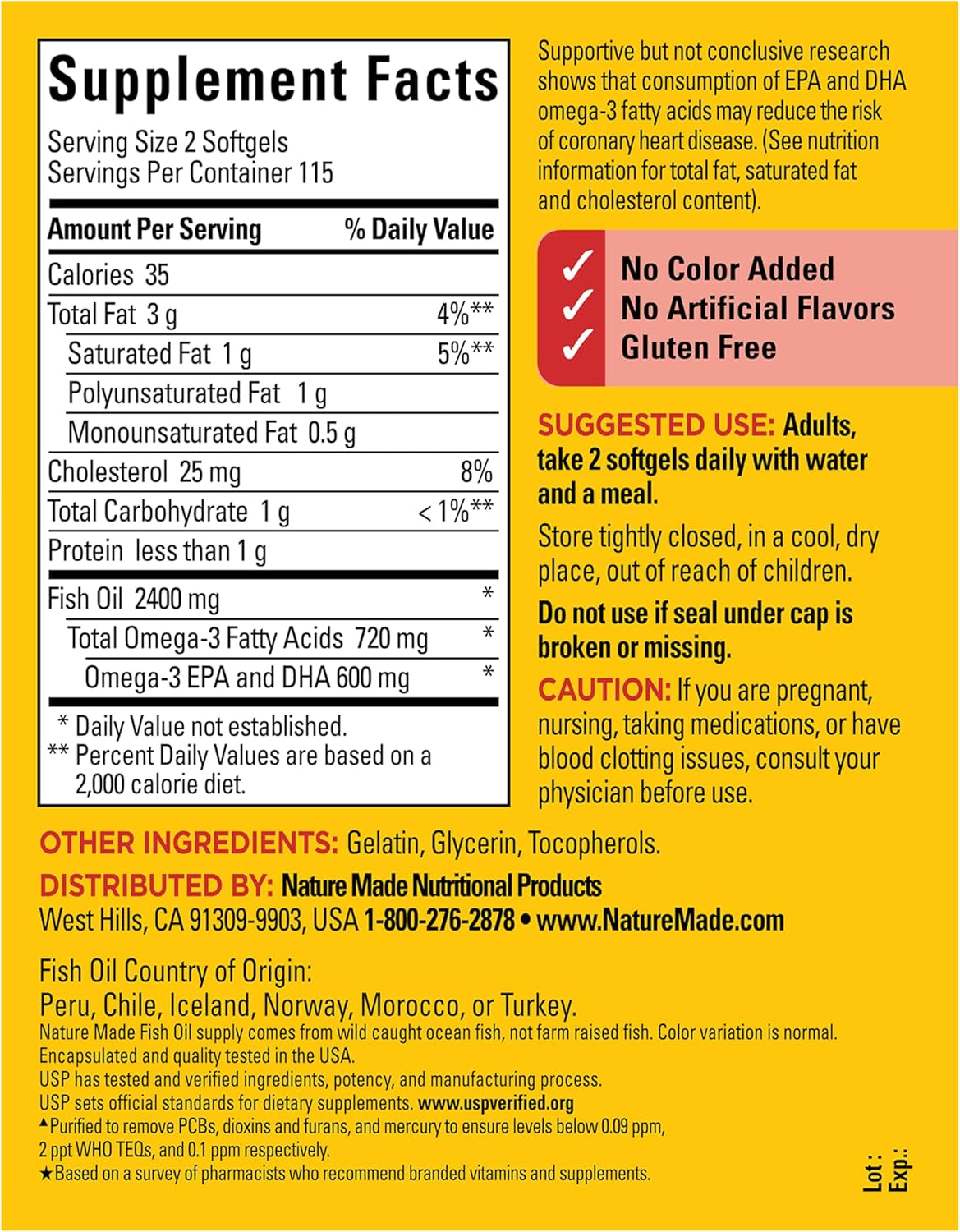 Nature Made Fish Oil Omega 3 Supplements