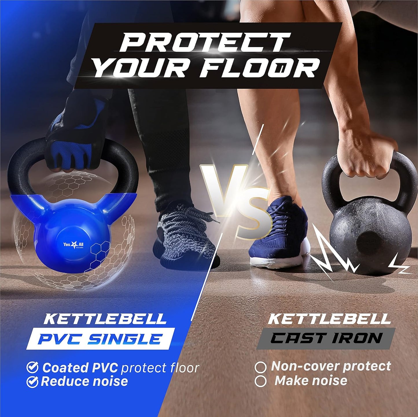 50 Pound Vinyl Coated Cast Iron Kettlebell