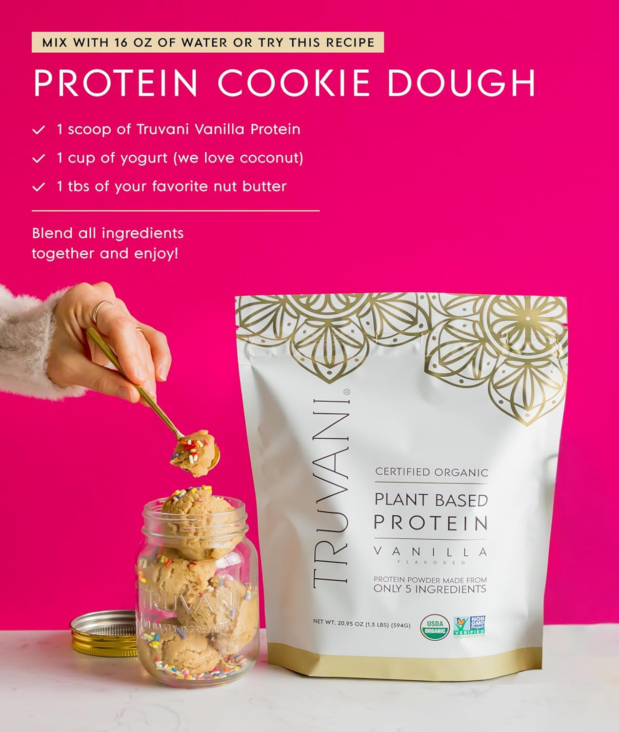 Truvani Organic Plant Based Protein Powder