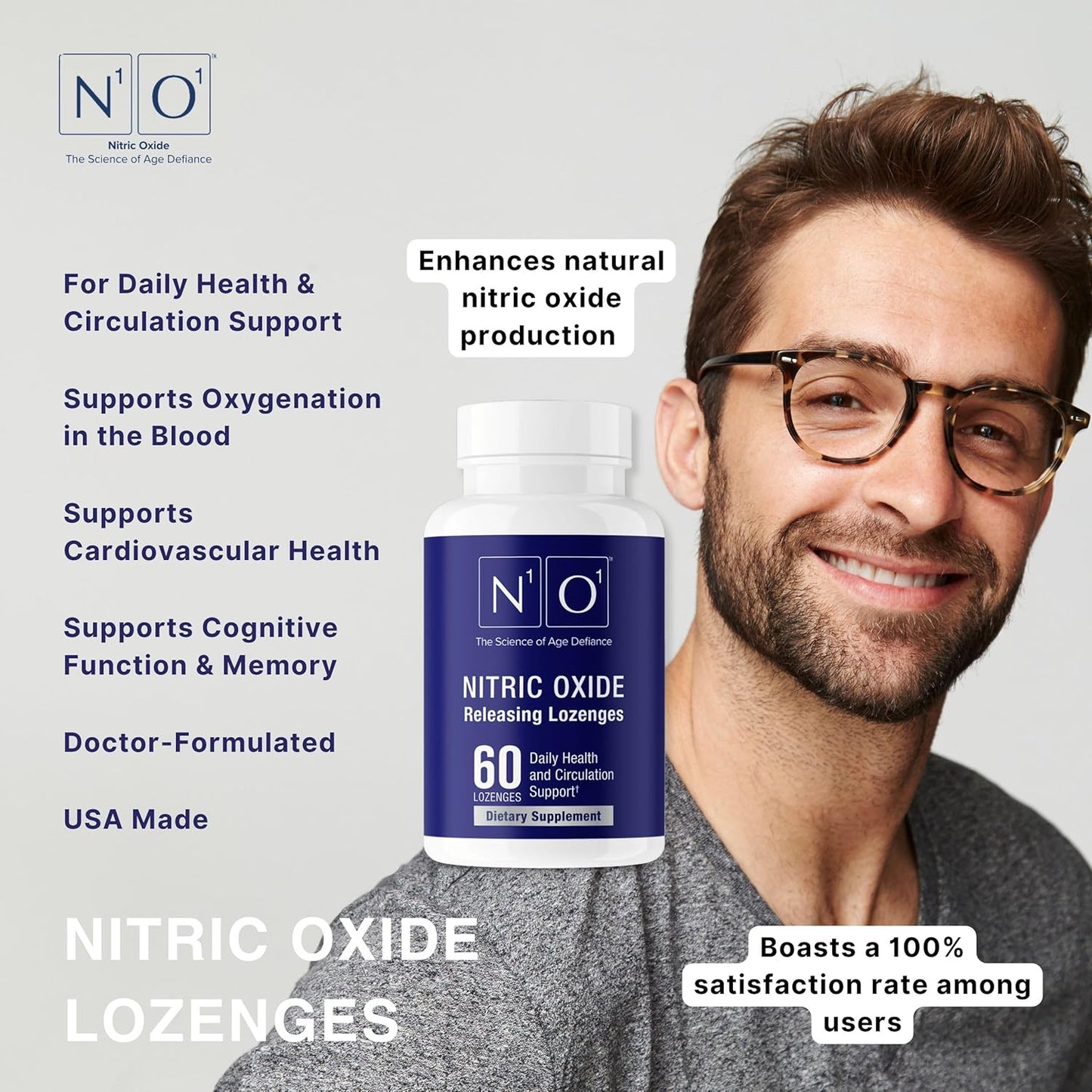 N1O1 Nitric Oxide Lozenges - 60 Count - Nitric Oxide Supplement
