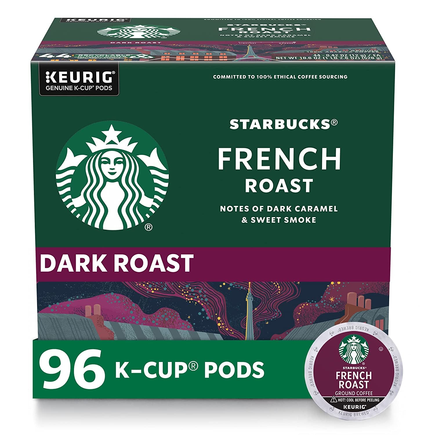 Starbucks K-Cup Coffee Pods, Dark Roast Coffee, French Roast