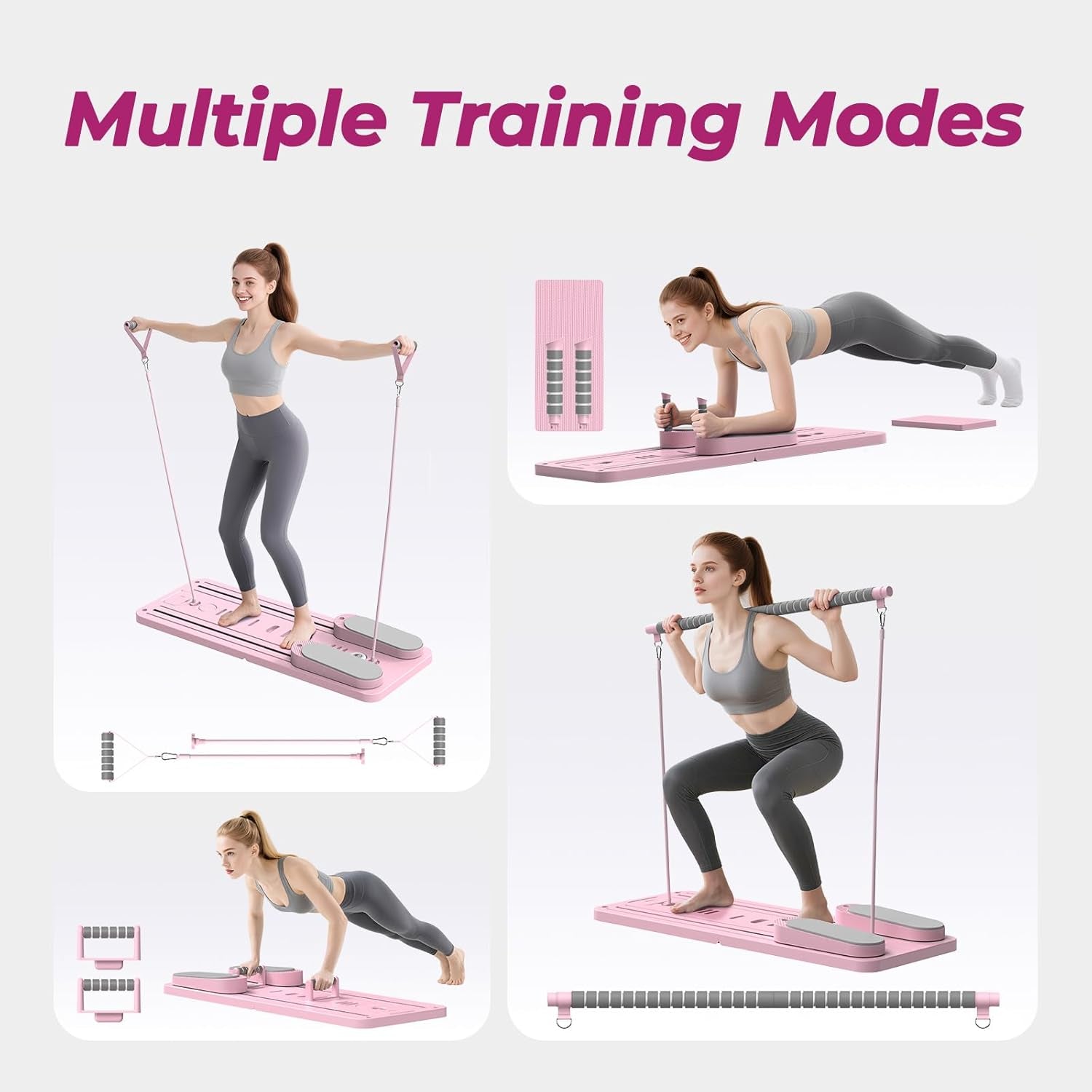 Multifunctional Pilates Board, Sets 7-In-1 Pilates Reformer Machine