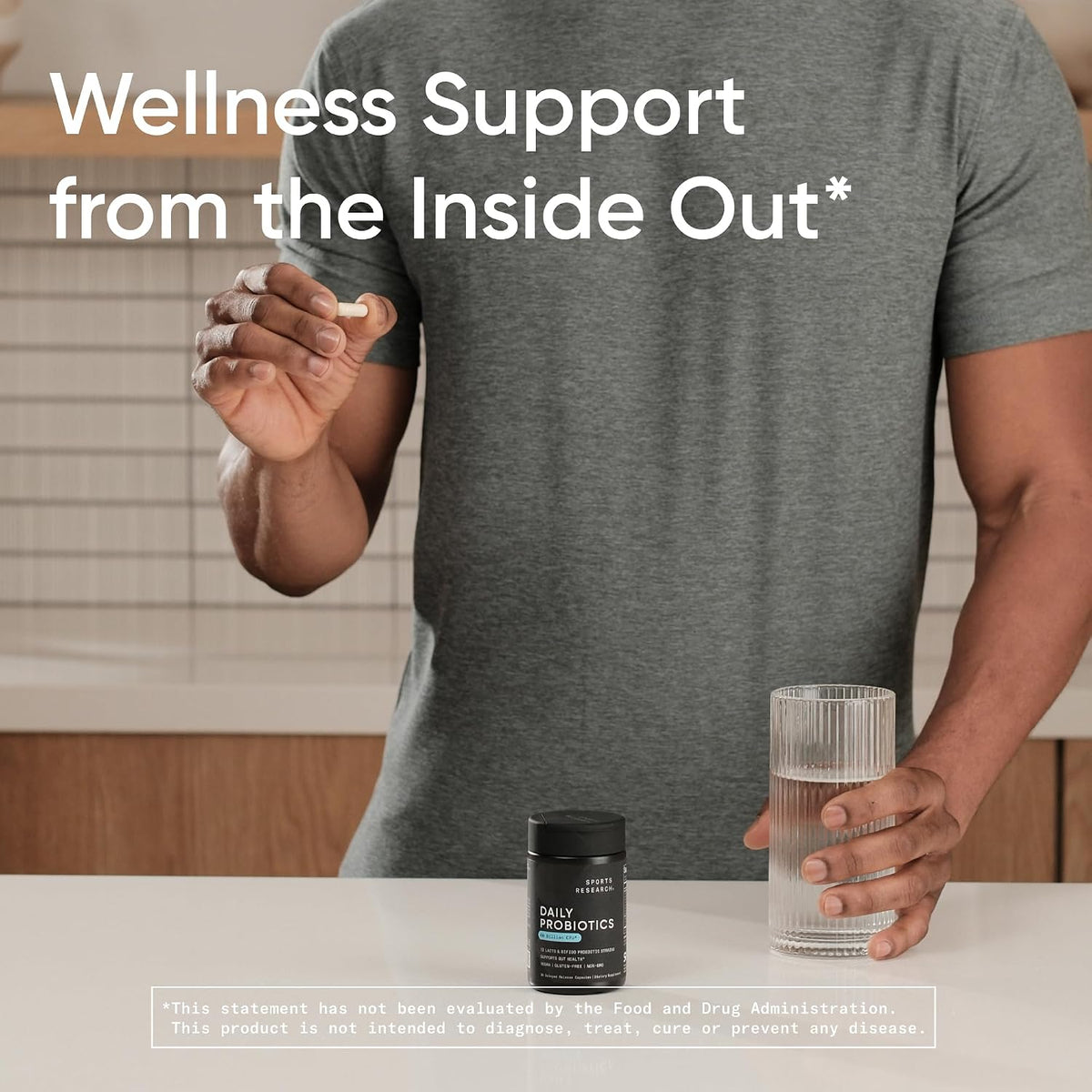 Sports Research® Daily Probiotics 60 Billion CFU, 30 Veggie Capsules