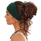 Gili 2 Pack Wide Headbands for Women Boho African Knotted Non Slip Fashion Hair Bands Yoga Running Sports Workout Gym Head Wraps Elastic Soft Cotton Cloth Turbans Bandana for Girls (Dark Green, Teal)