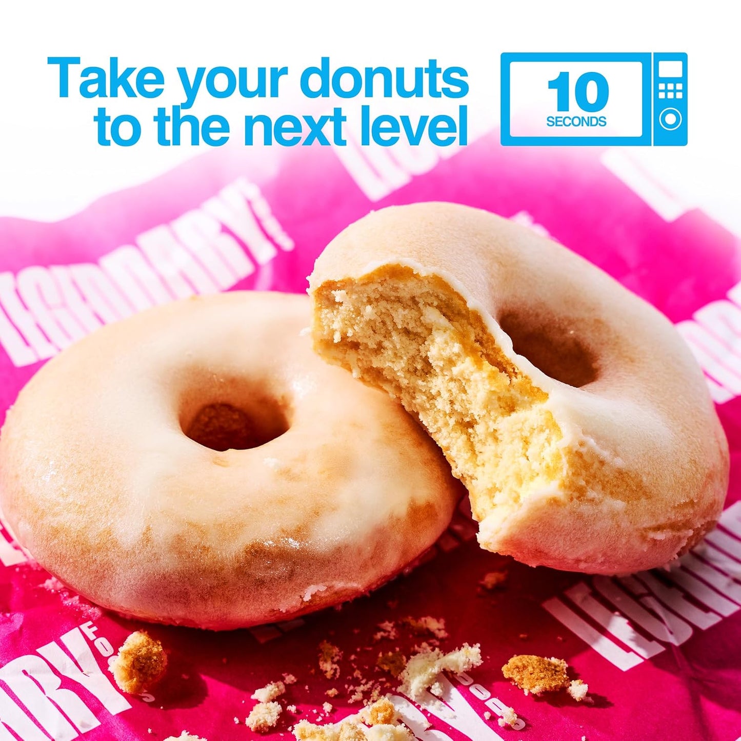 Protein Donuts - 22G Protein, Glazed Vanilla, Zero Sugar Snack - 8 Pack with Two Donuts per Pack