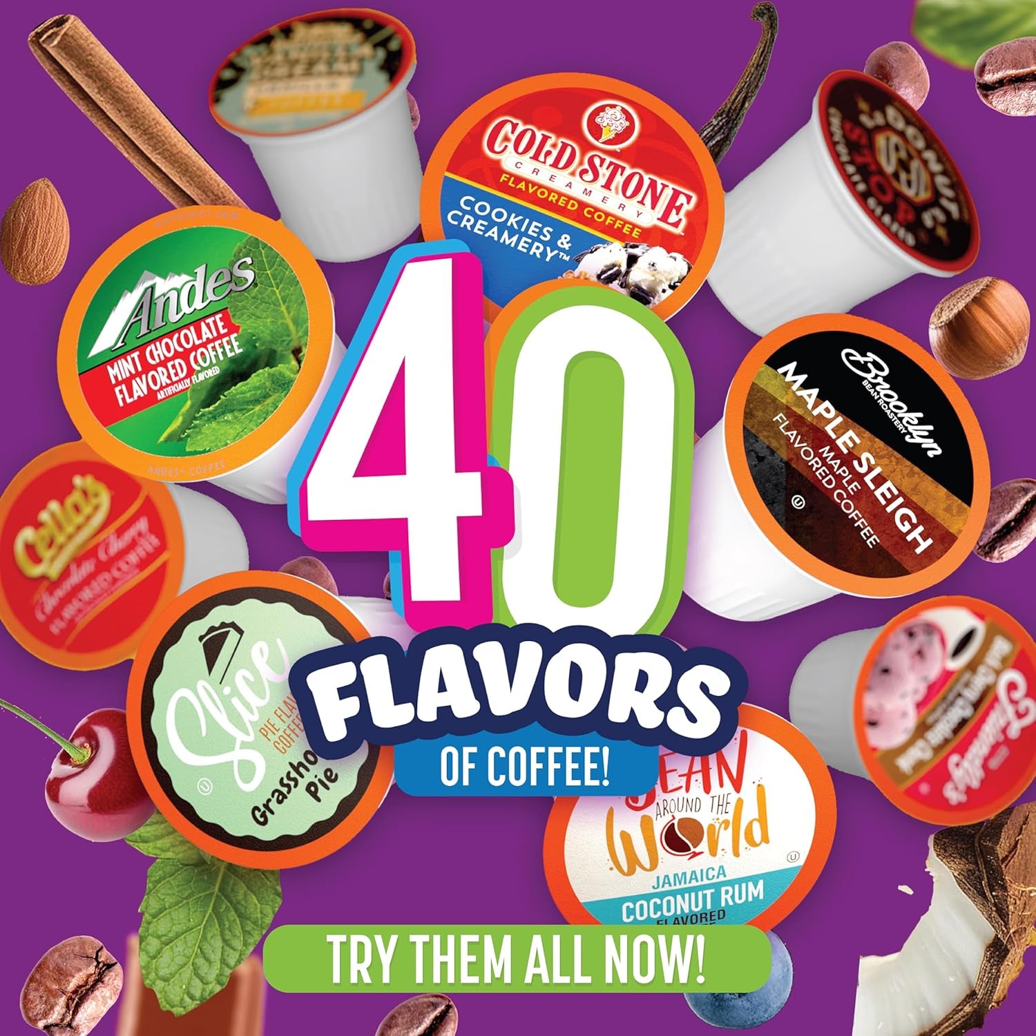 Two Rivers Coffee Flavored Coffee Pods Compatible with Keurig K Cup Brewers