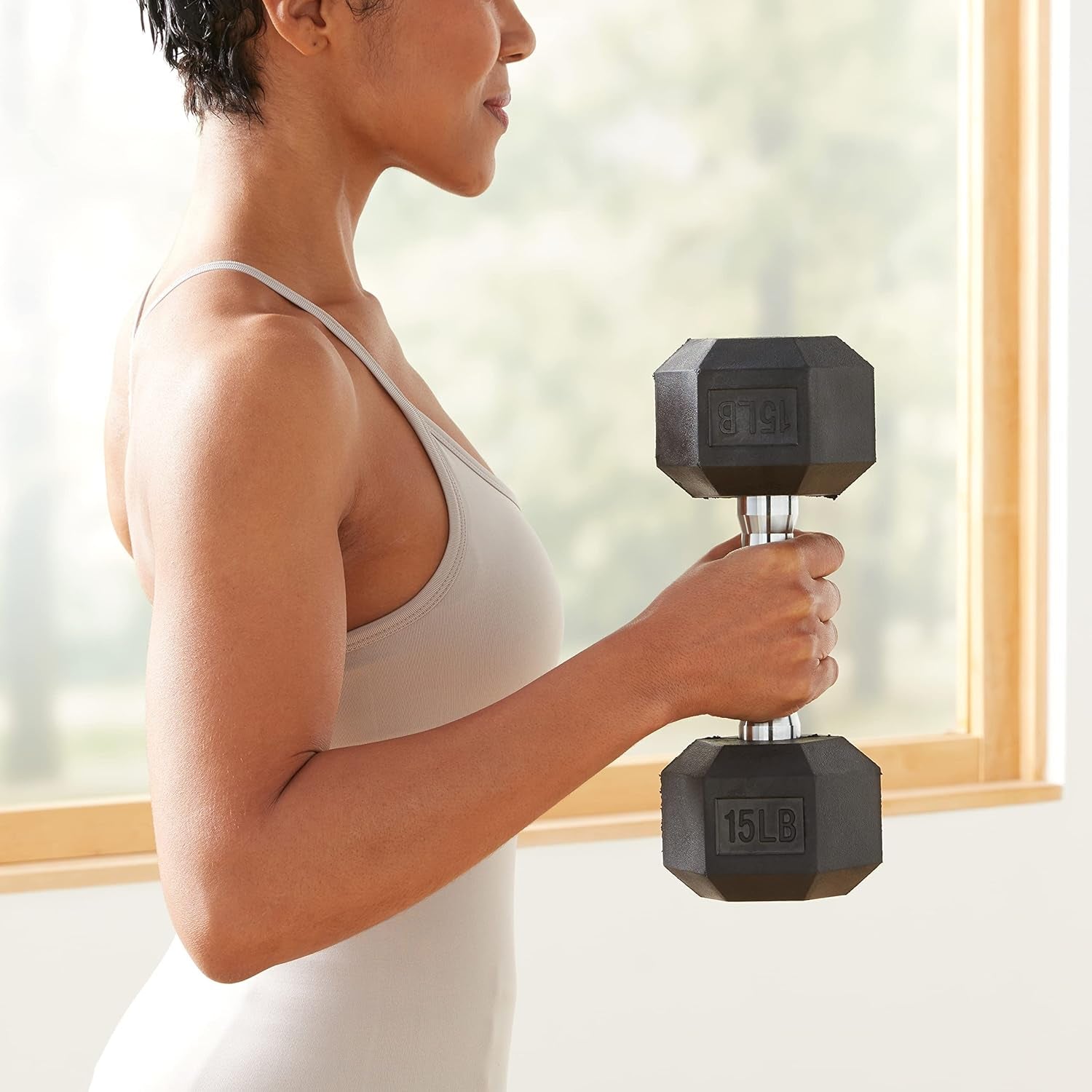 15 Rubber Hex Dumbbell Hand Weight