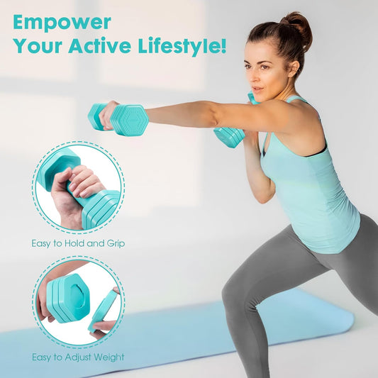 Adjustable Dumbbell Set, 4 in 1 Free Weights Dumbbells Set