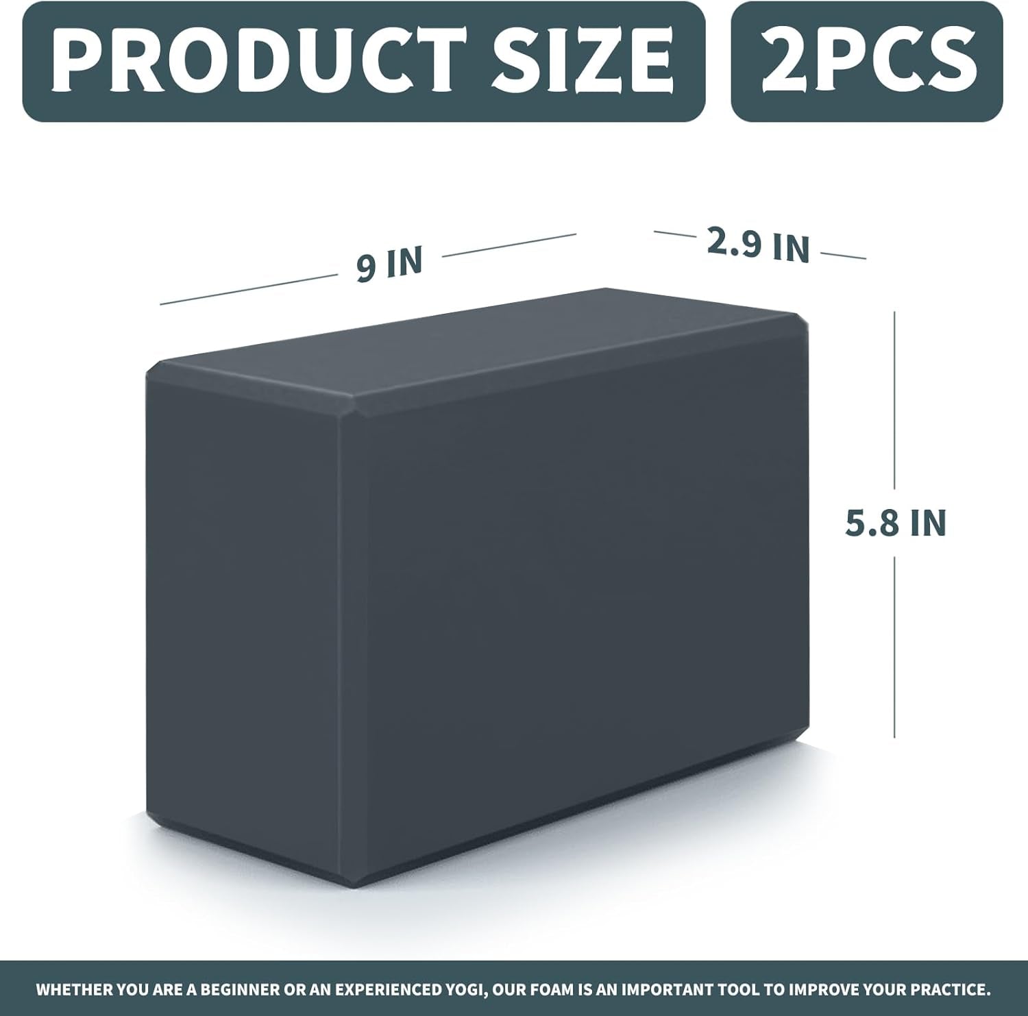 9"X6"X3" Yoga Brick Foam Blocks 2 Pcs