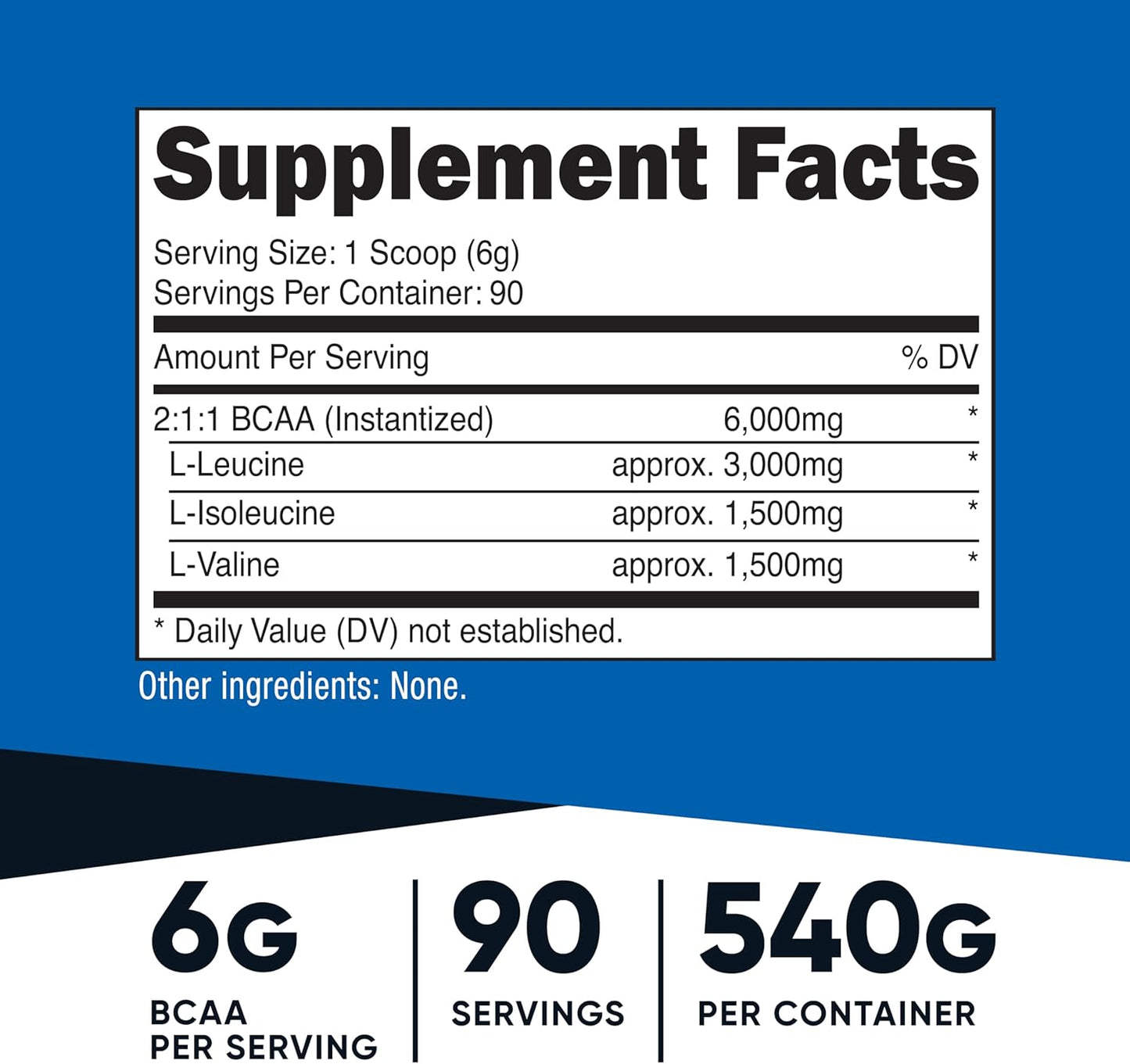 Nutricost BCAA Powder 2:1:1 (90 Servings, No Flavor Added)