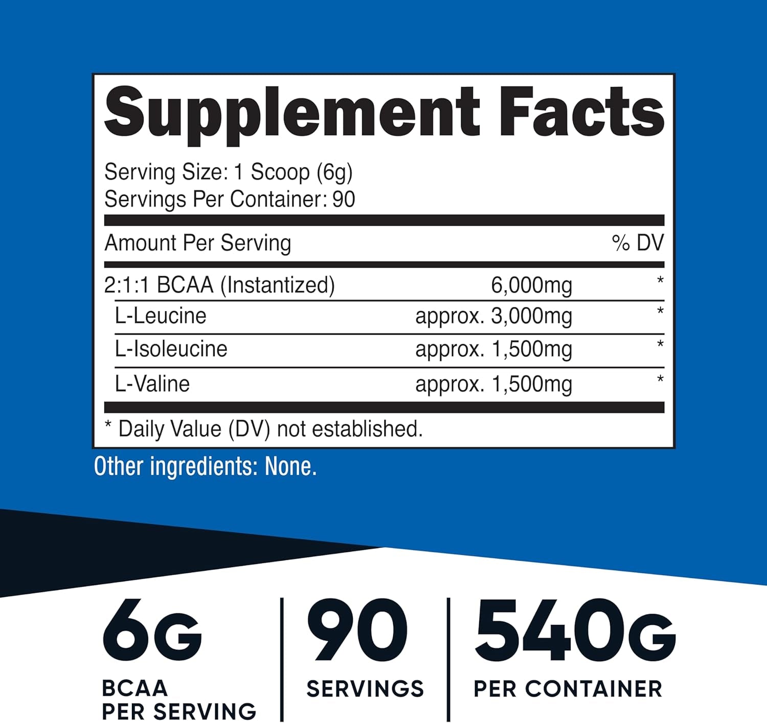 Nutricost BCAA Powder 2:1:1 (90 Servings, No Flavor Added)