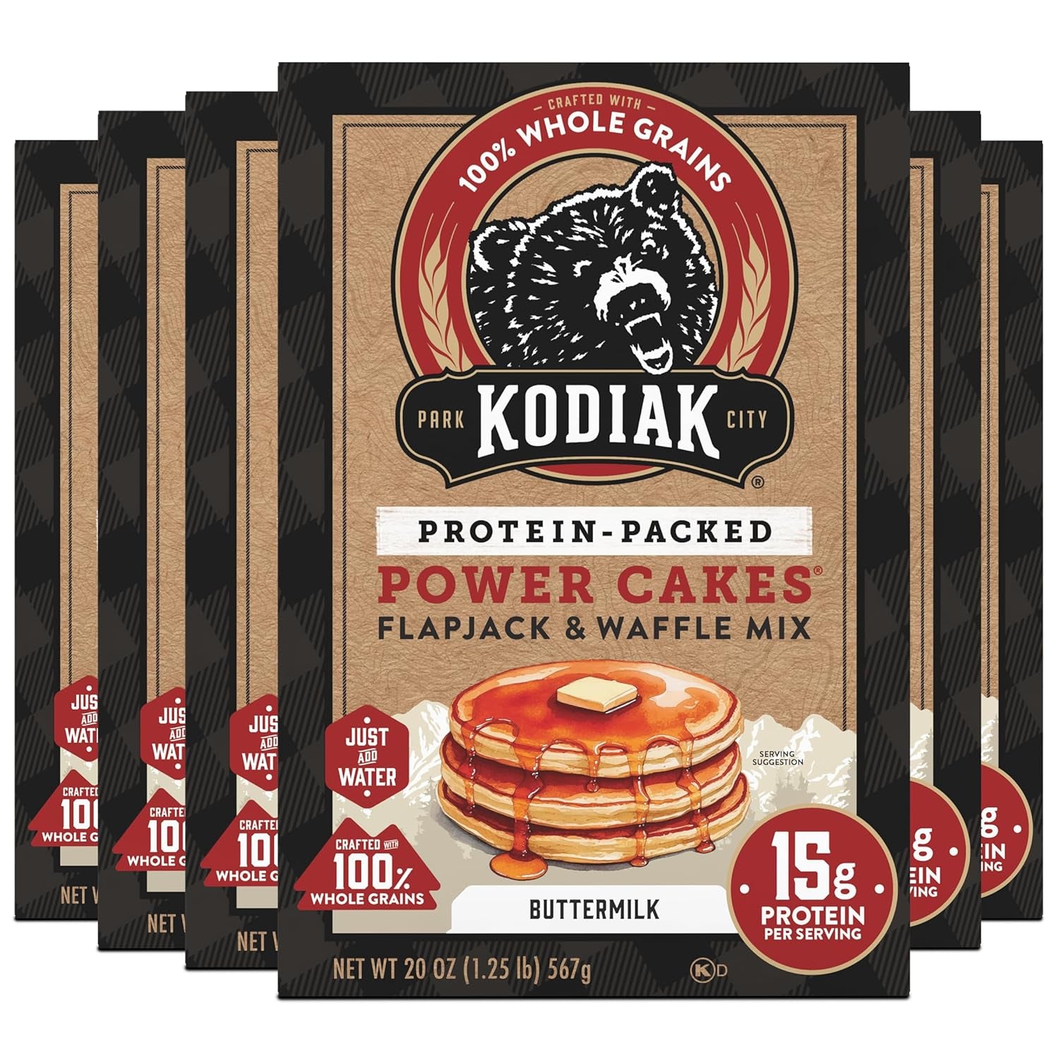 Kodiak Cakes Protein Pancake Power Cakes, Buttermilk (Pack of 6)
