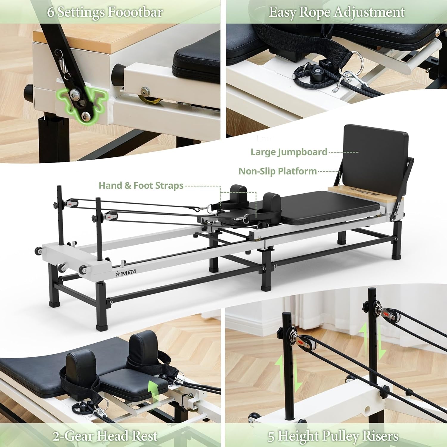 Pilates Reformer, 91" Foldable Reformer Pilates Machine