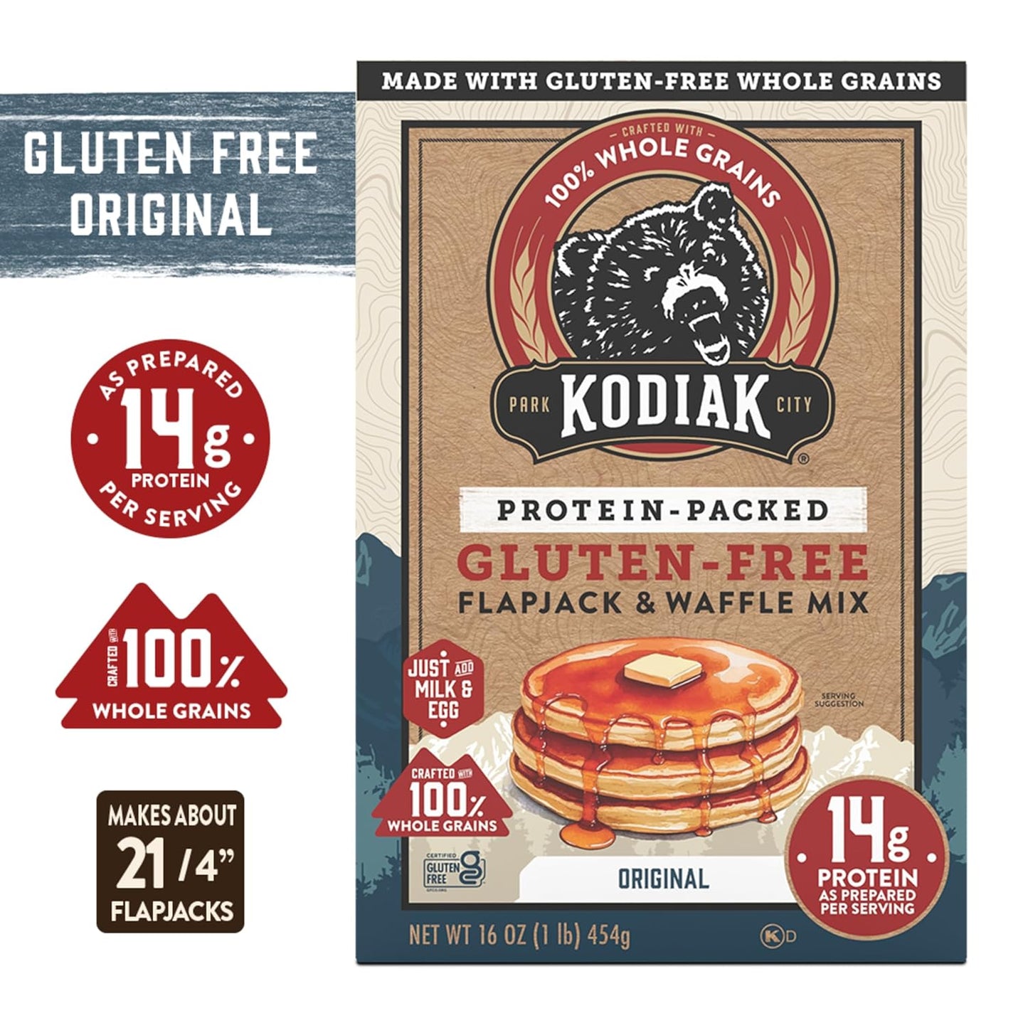 Kodiak Cakes Frontier Oat Gluten Free Protein Pancake and Waffle Mix (Pack of 6)