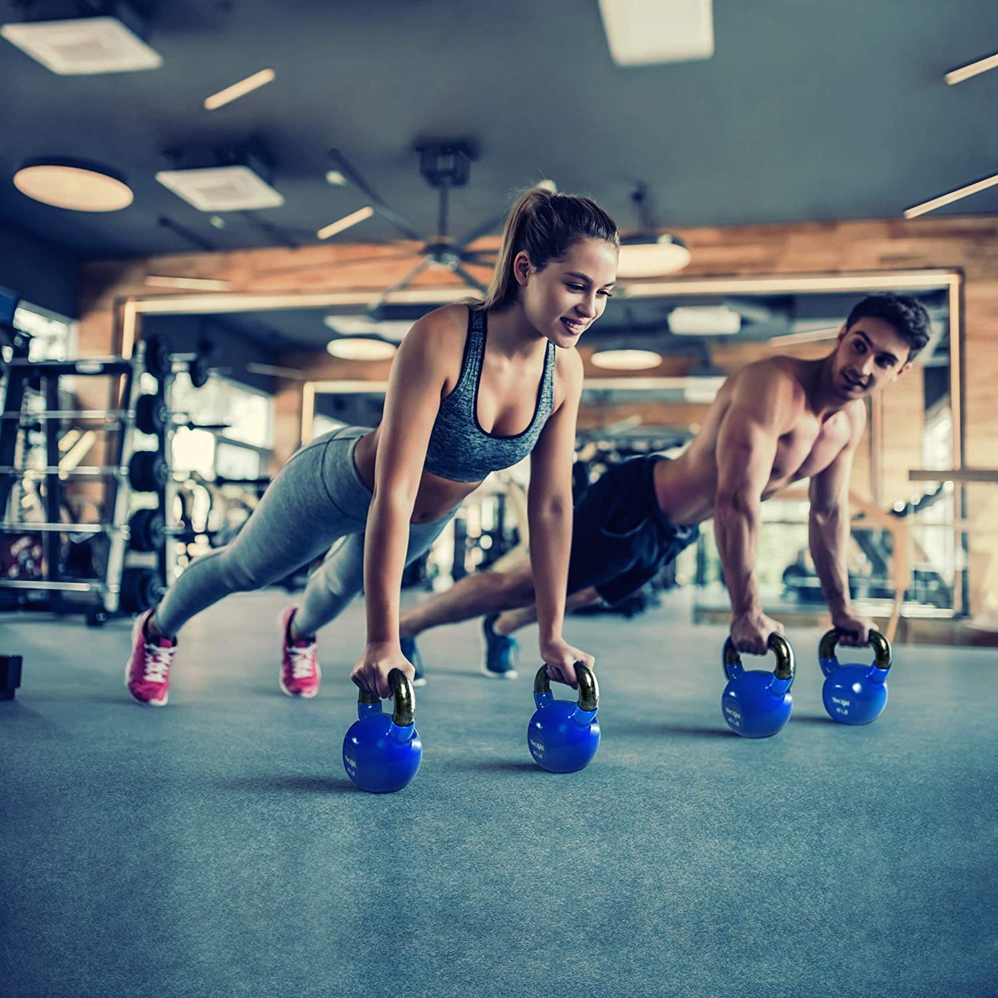 Yes4All Vinyl Coated Kettlebell Cast Iron Sets