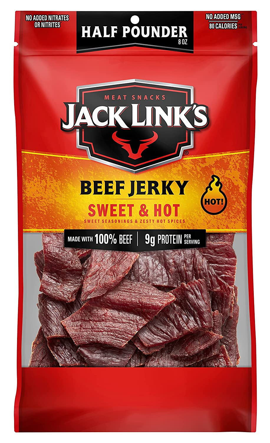 Jack Link's Beef Jerky Half Pounder - Sweet & Hot - 100% Real Beef