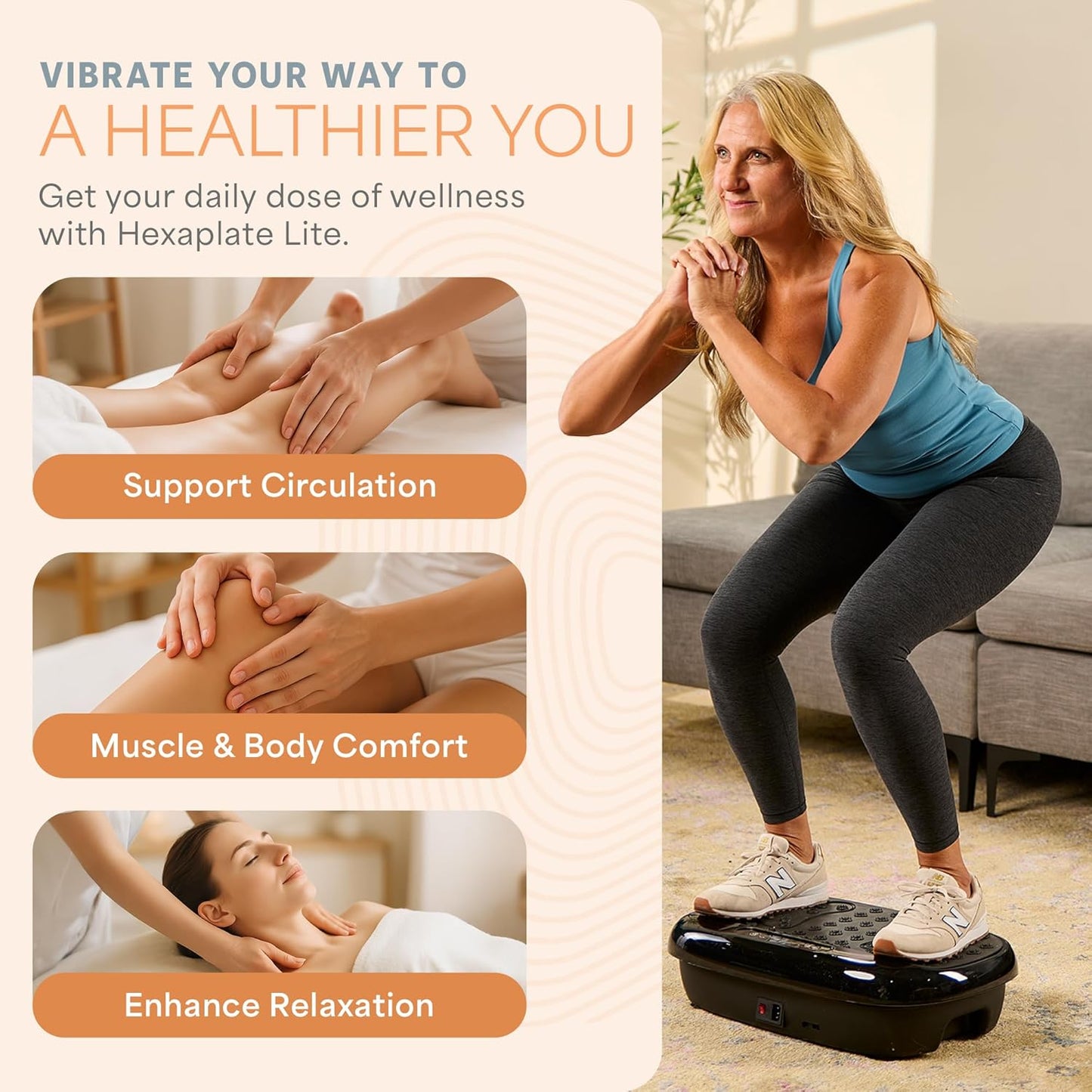 Lifepro Hexaplate Lite Vibration Plate Exercise Machine
