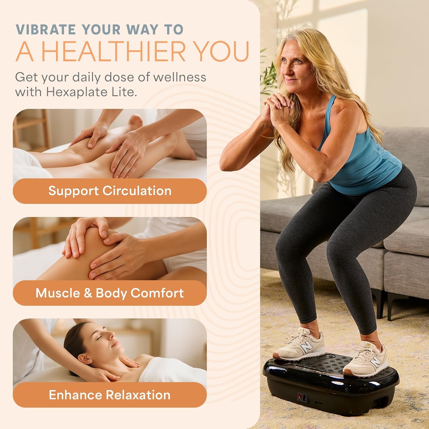 Lifepro Hexaplate Lite Vibration Plate Exercise Machine