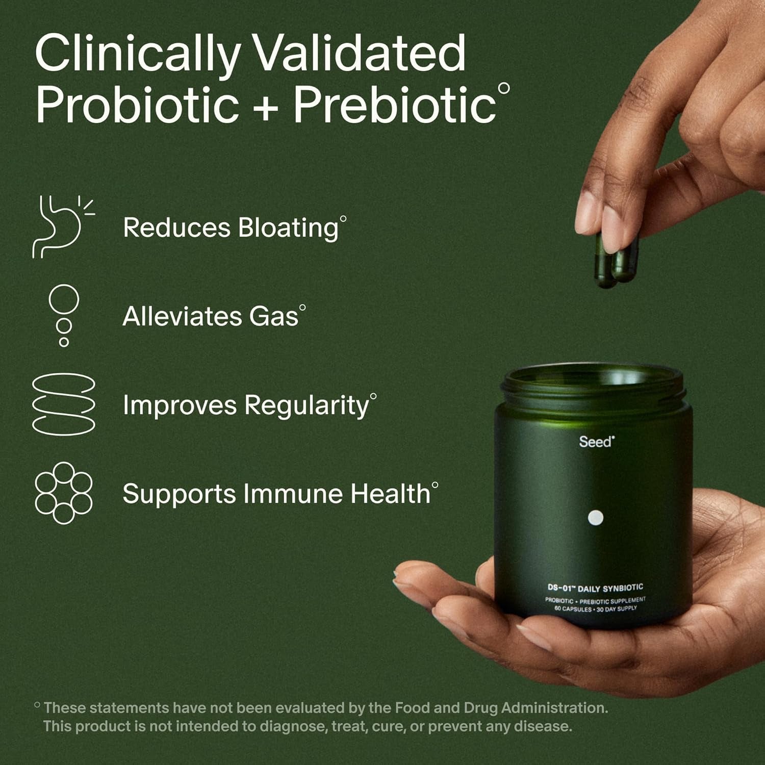 Seed DS-01 Daily Synbiotic - Prebiotic and Probiotic for Women & Men