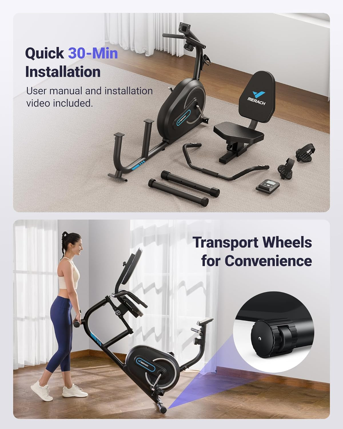 MERACH Recumbent Exercise Bikes for Home