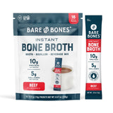 Beef Bone Broth Instant Powdered Mix Packets | 5G Collagen | 10G Protein | Keto & Paleo Friendly