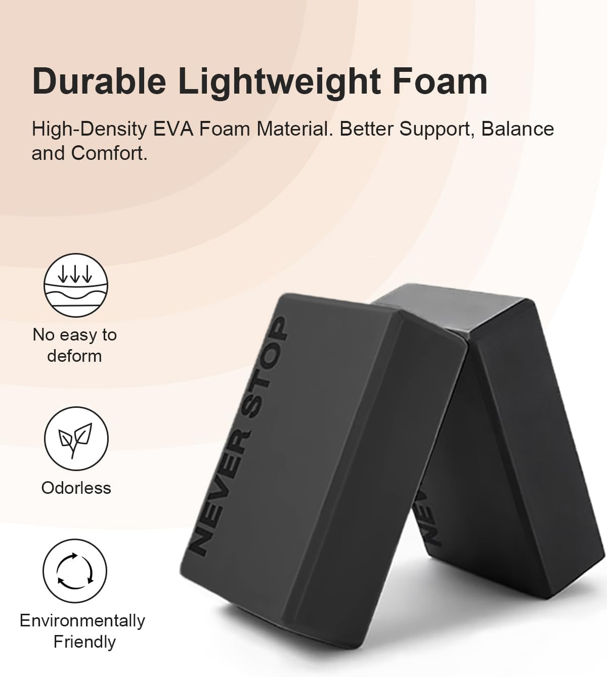 KEEP Yoga Block - High-Density EVA Foam 2 Pack