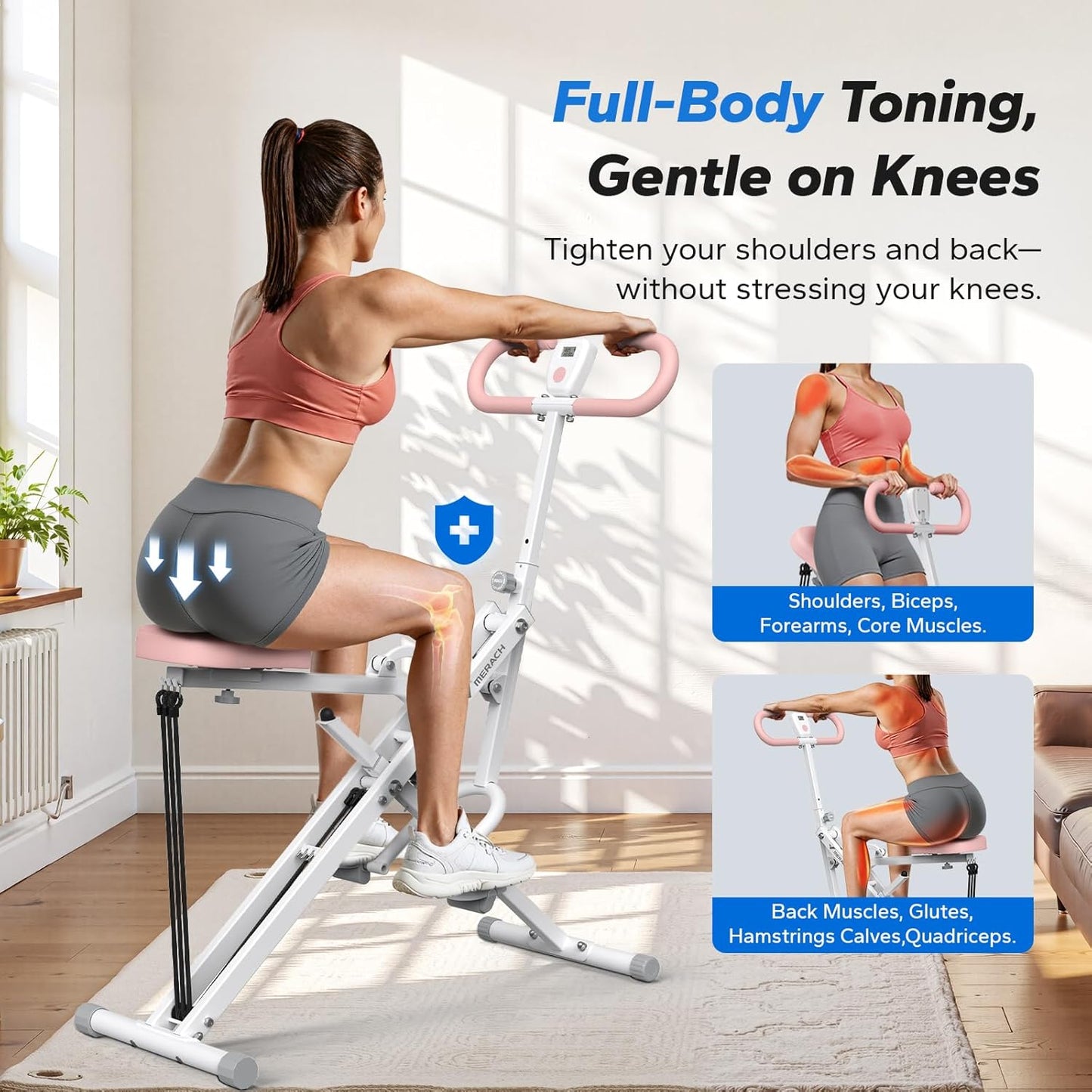 MERACH 2 in 1 Squat Rowing Machine