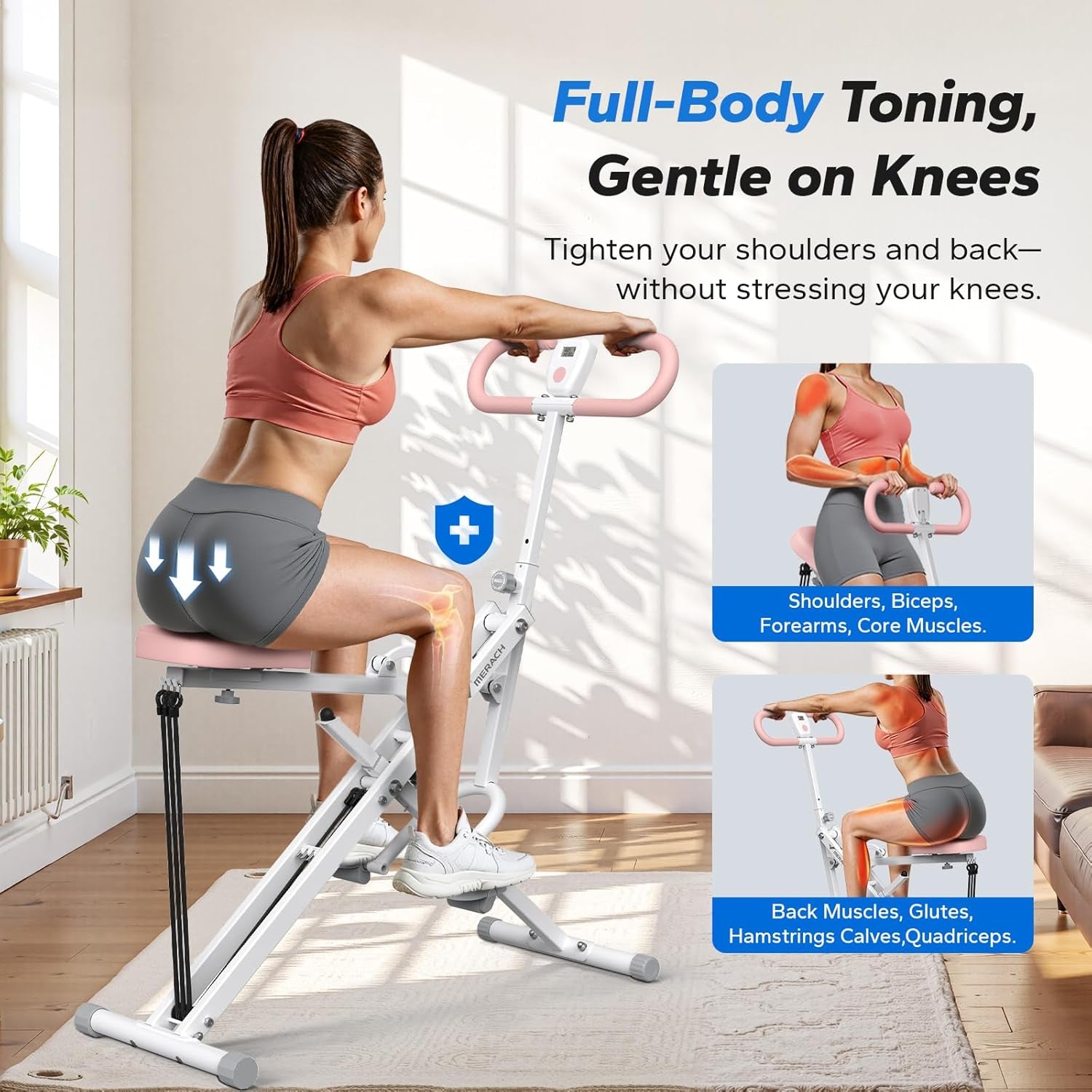 MERACH 2 in 1 Squat Rowing Machine