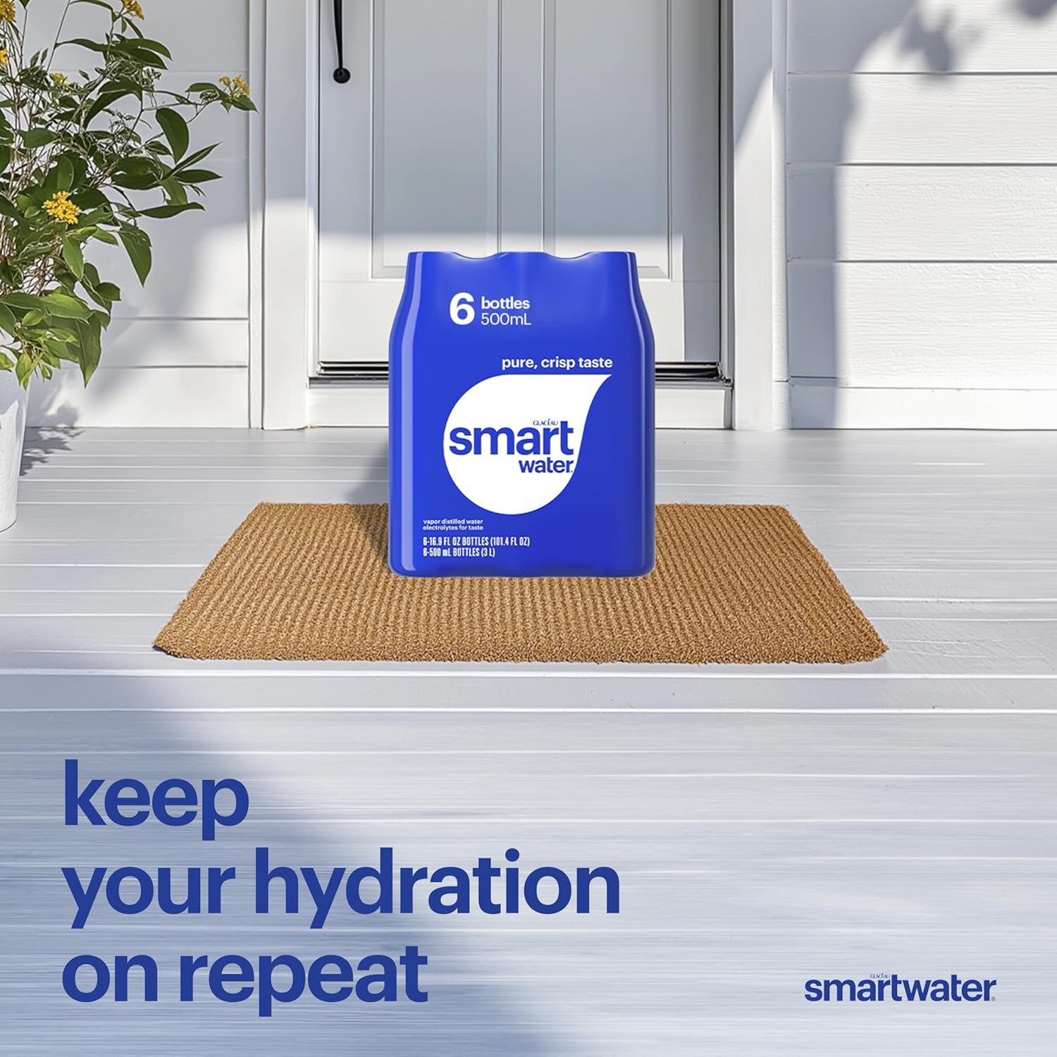 Smartwater Vapor Distilled Premium Water Bottles, 16.9 Fl Oz, 6 Pack