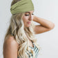 Gili 2 Pack Wide Headbands for Women Boho African Knotted Non Slip Fashion Hair Bands Yoga Running Sports Workout Gym Head Wraps Elastic Soft Cotton Cloth Turbans Bandana for Girls(Green, Pink)