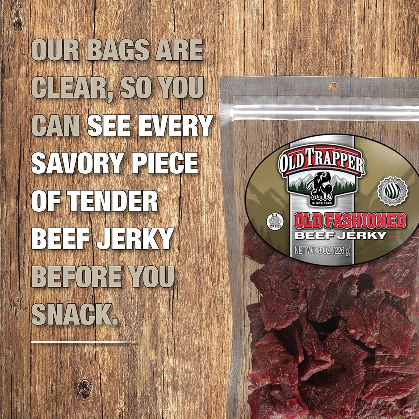 Old Trapper Beef Jerky Old-Fashioned 8 Ounce Pack