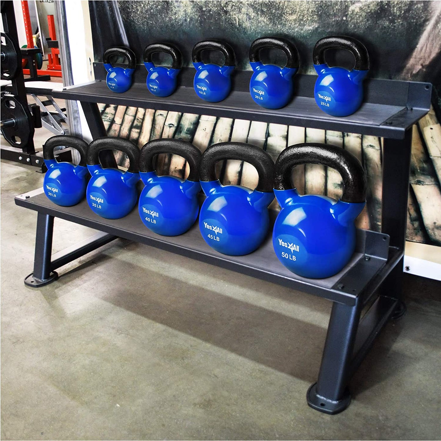 Yes4All Vinyl Coated Kettlebell Cast Iron Sets