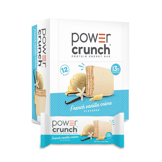 Power Crunch Protein Energy Wafer Bars, French Vanilla Creme (12 Count)