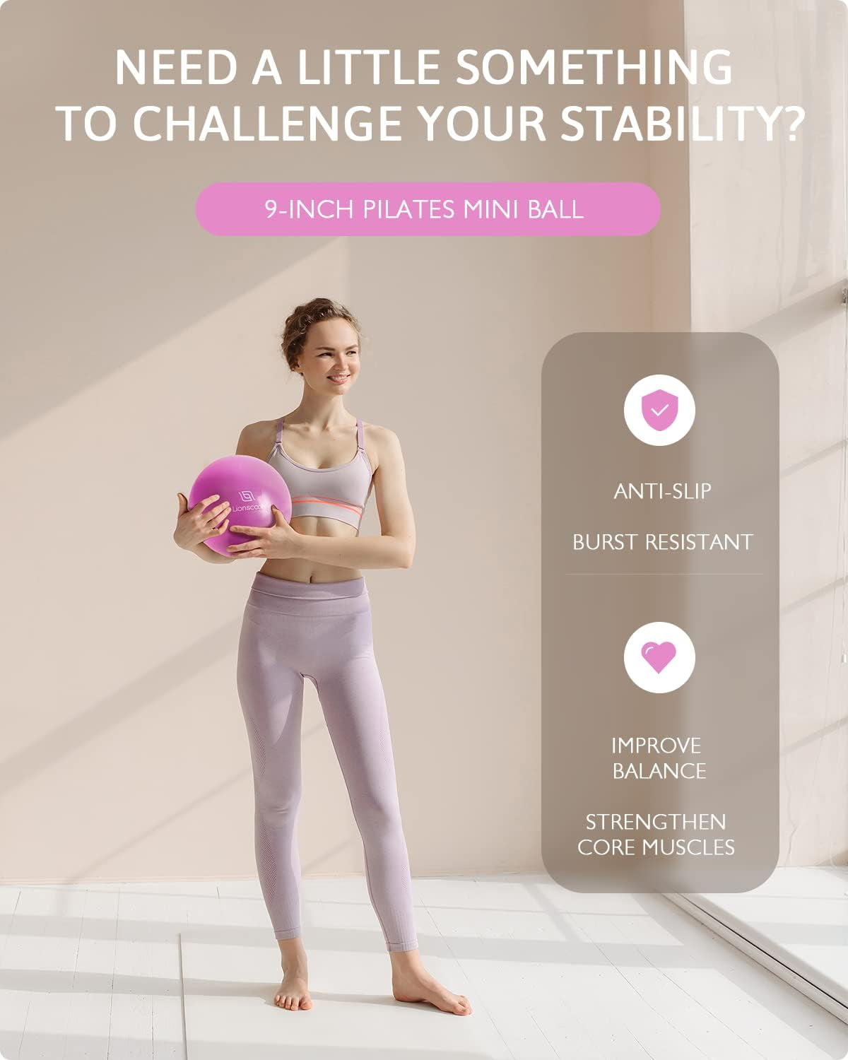 LIONSCOOL Pilates Ring Set – 14" Anti-Deformation Magic Circle