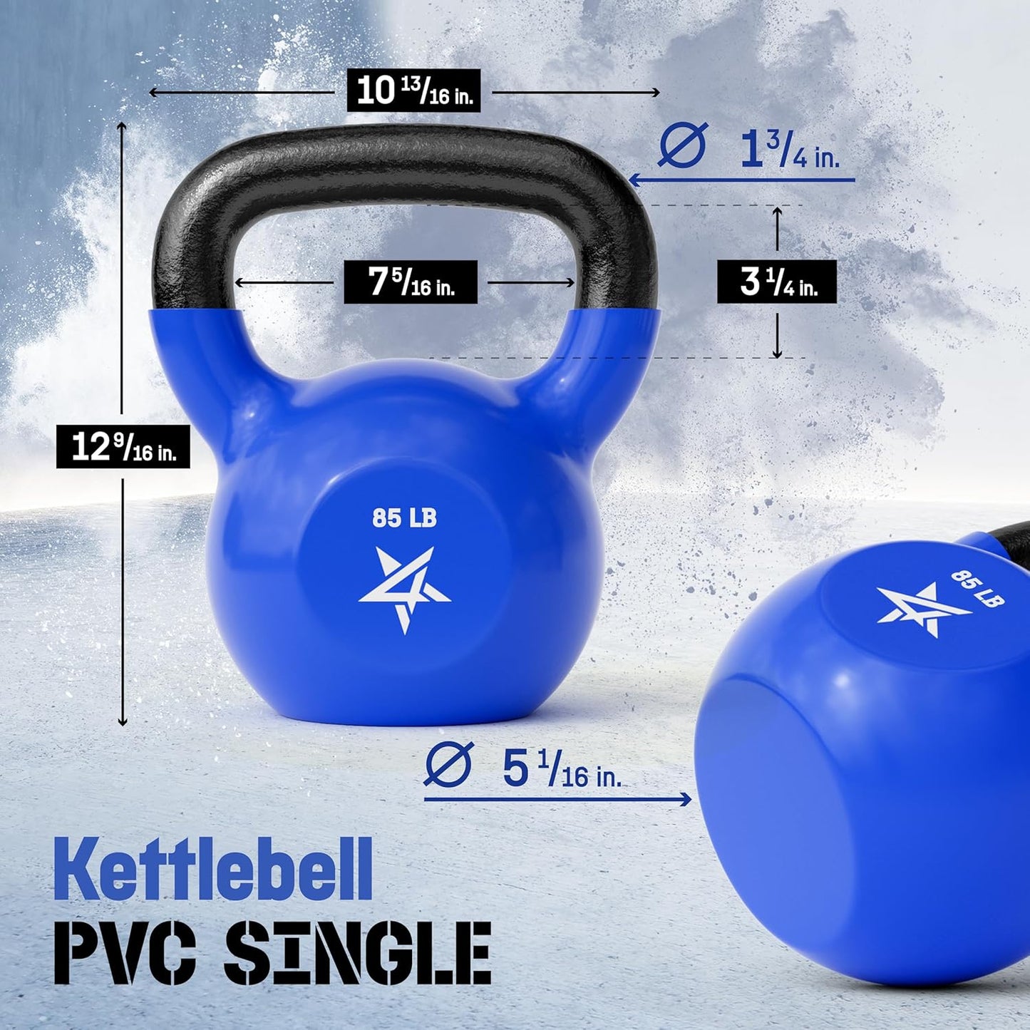 85 Pound Vinyl Coated Cast Iron Kettlebell