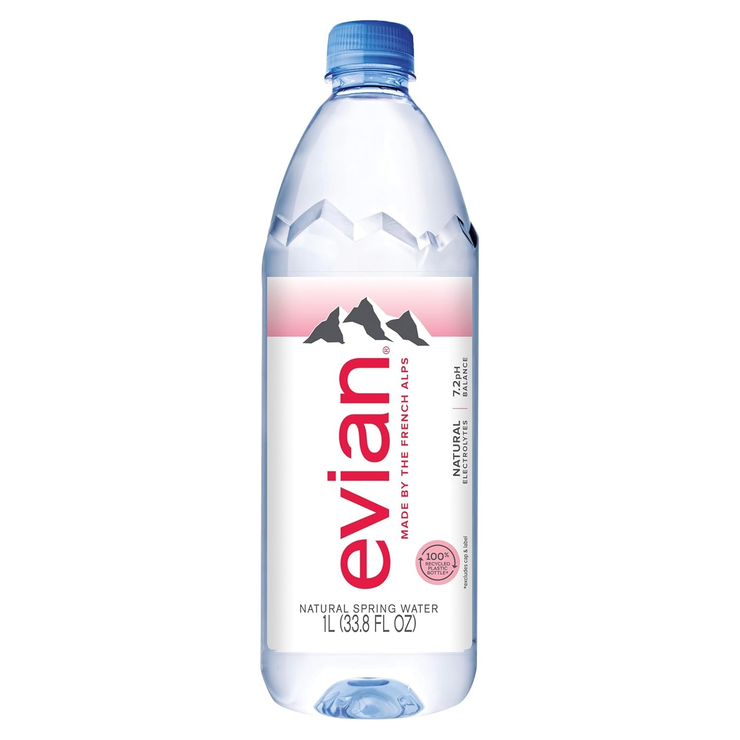 Evian Natural Spring Water, 1 L Bottle, 12 Pack