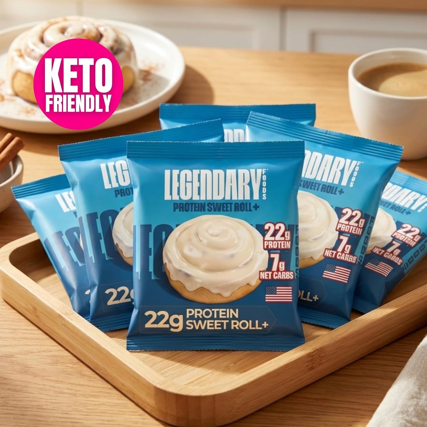 Cinnamon Roll 22G Protein Sweet Roll – Gluten-Free, Keto-Friendly – 10-Pack