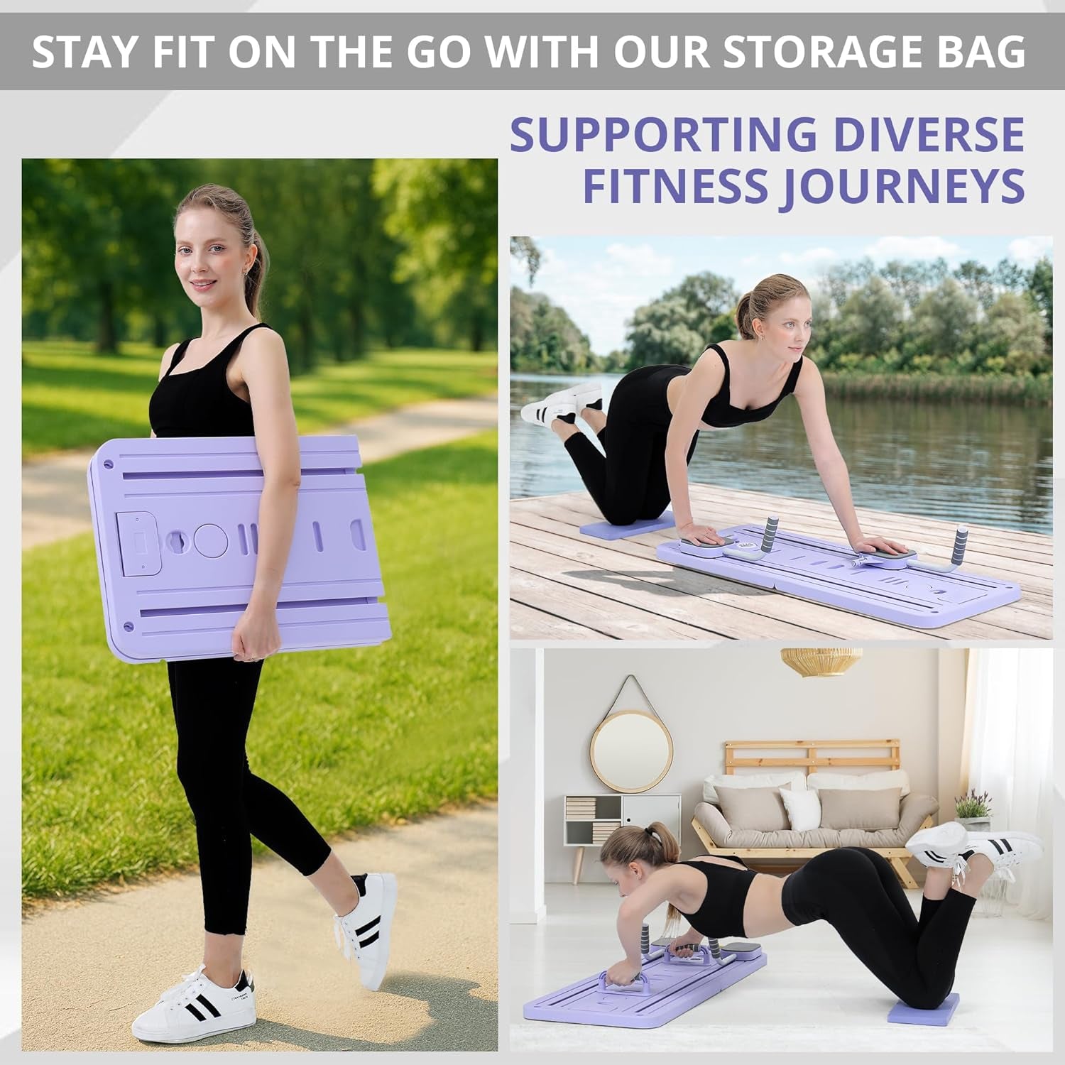 JANUA Pilates Board - Multi-Purpose Foldable Pilates Reformer Board for Home