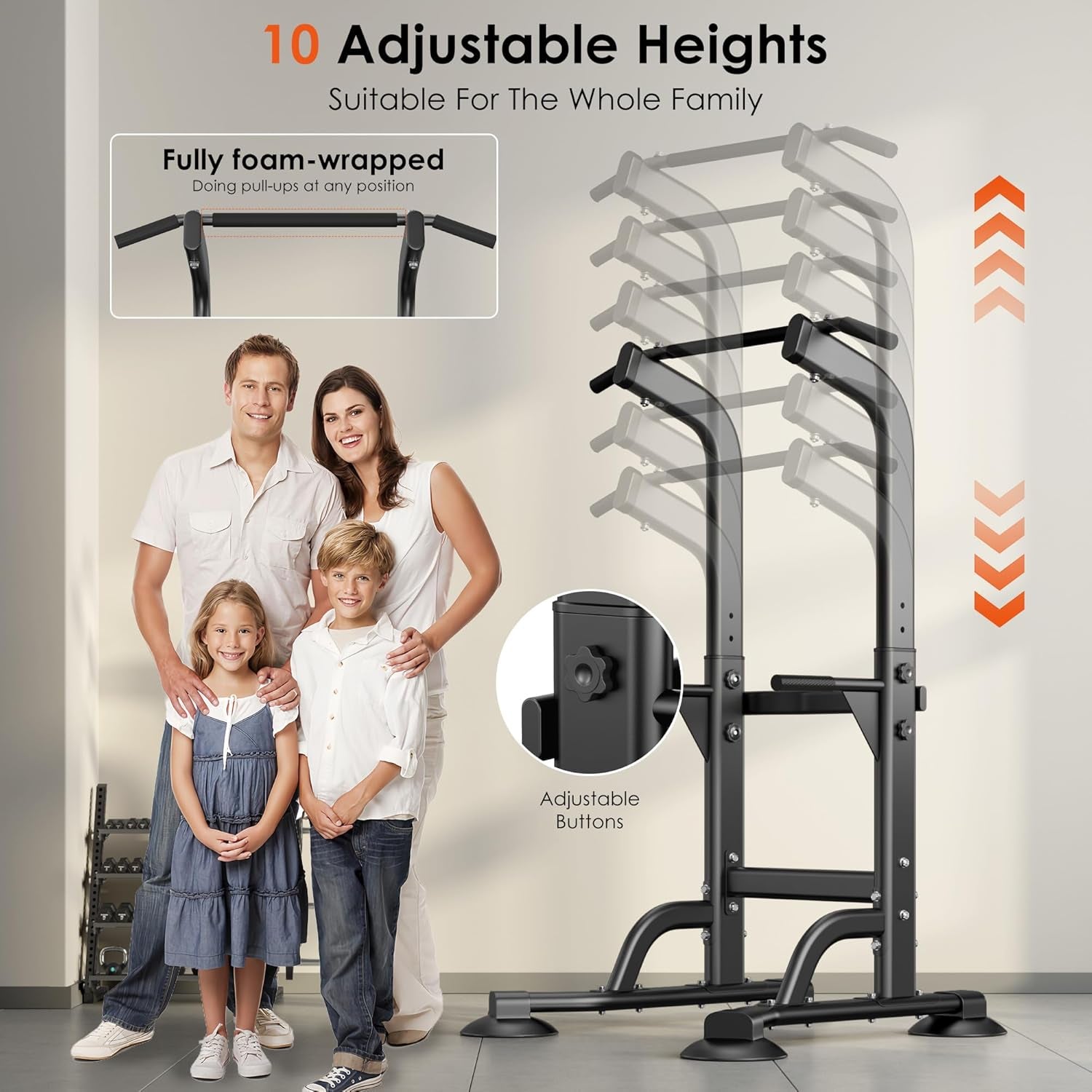 Power Tower Dip Station Pull up Bar for Home Gym