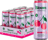 Bloom Nutrition Sparkling Energy Drink - Natural Caffeine, Zero Sugar, 180Mg Caffeine - Shirley Temple- 12oz 12 Pack