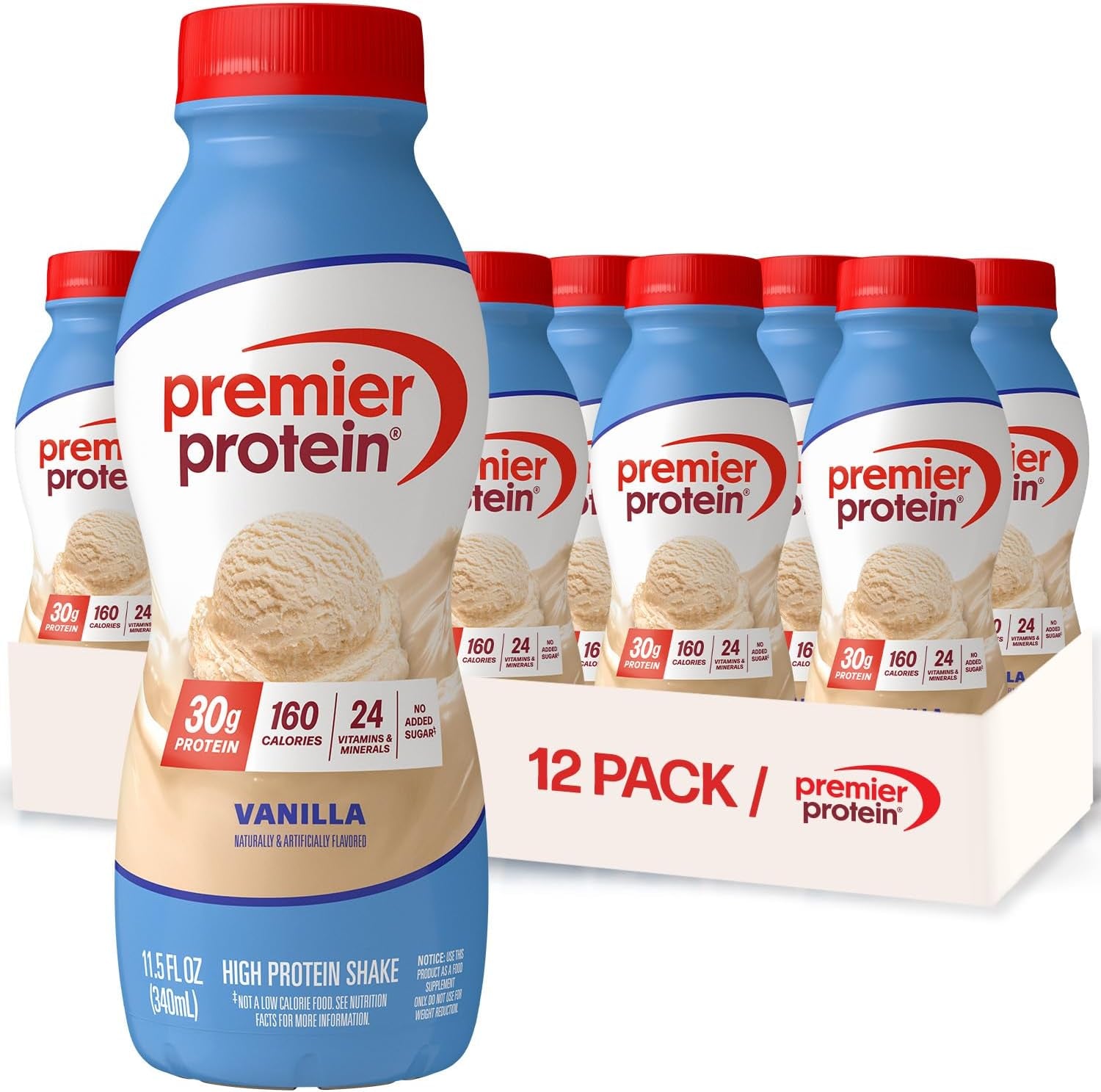 Premier Protein Shake, Vanilla, 30G Protein, 11.5 Fl oz, 12 Pack
