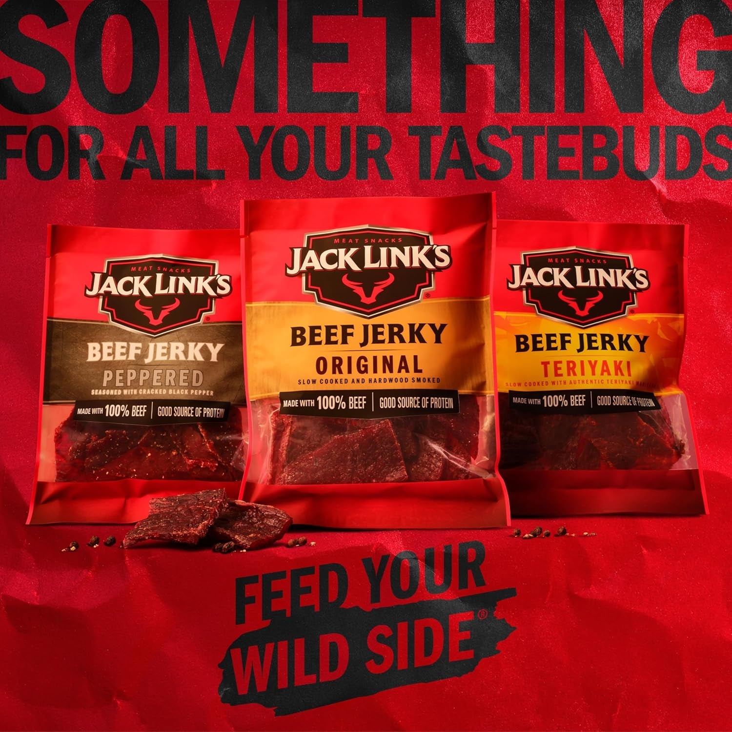 Jack Link's Beef Jerky, Peppered, Half Pounder Large Jerky Bag