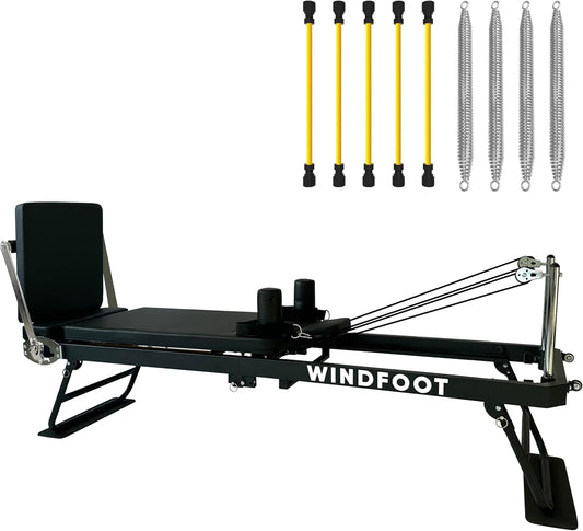 Pilates Reformer Machine Equipment with Springs & Cords for Home Workout